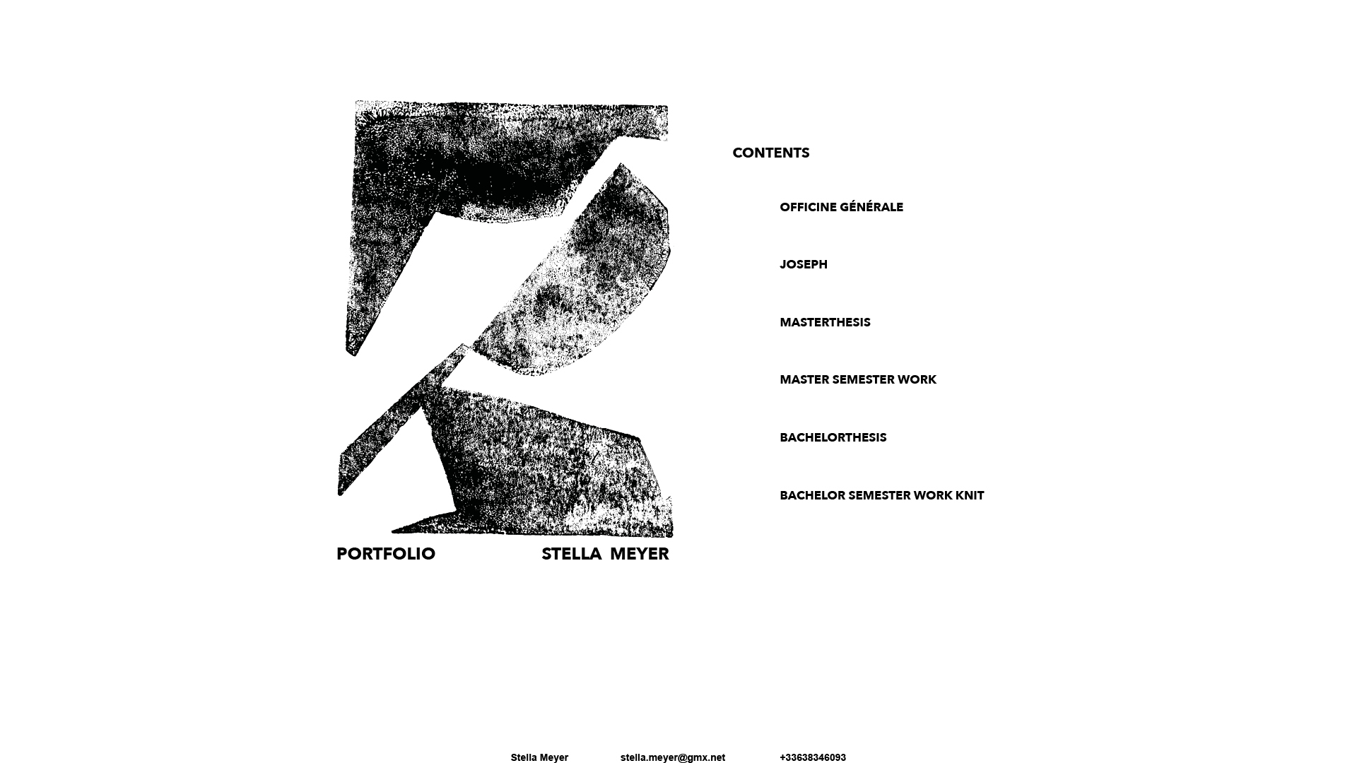 Page 1 du portfolio de Stella Meyer